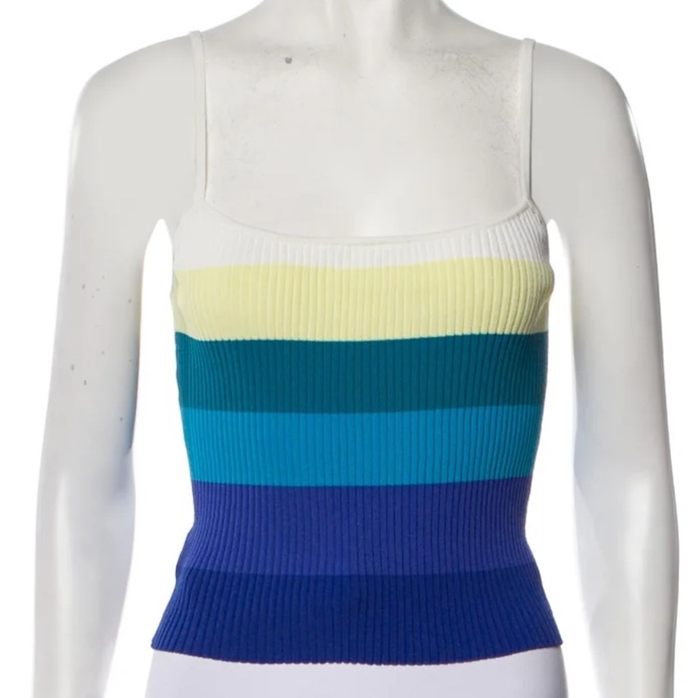STAUD soleil tank top in pacific stripe